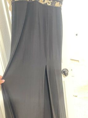 Morgan & Co. Black Evening Dress with Gold Embellished Waist